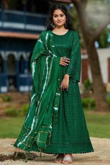 Anarkali Kurta for Women Green & Yellow Ethnic Motifs Printed Thread Work  Kurti Indian Dress Kurtis for Women Plus Size XXXL 3XL - Etsy