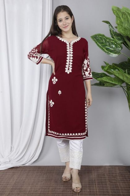 South Cotton Striped Straight Kurti And Pant With Embroidery in Jaipur at  best price by Kurti Fashion  Justdial