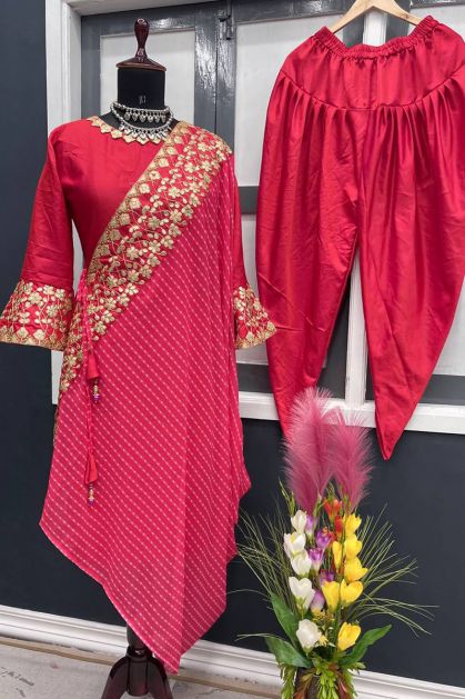 neela amber- set of 3 ( kurta, pants & shawl style cape) – Naaz By Noor
