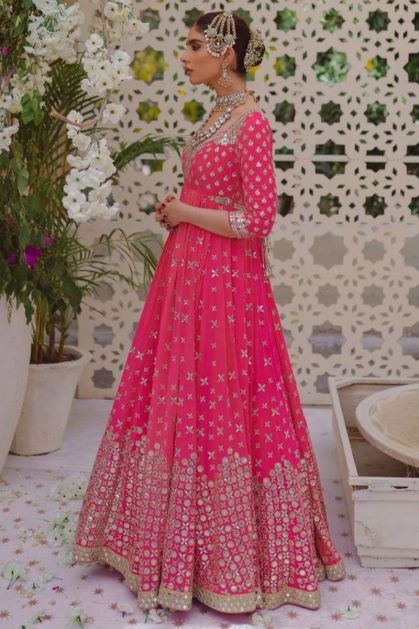 Ethnic Gowns | Rani Pink Ethnic Gown | Freeup